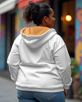 Women's Plus Size Casual Letter Print Zipper Long Sleeve Hoodie